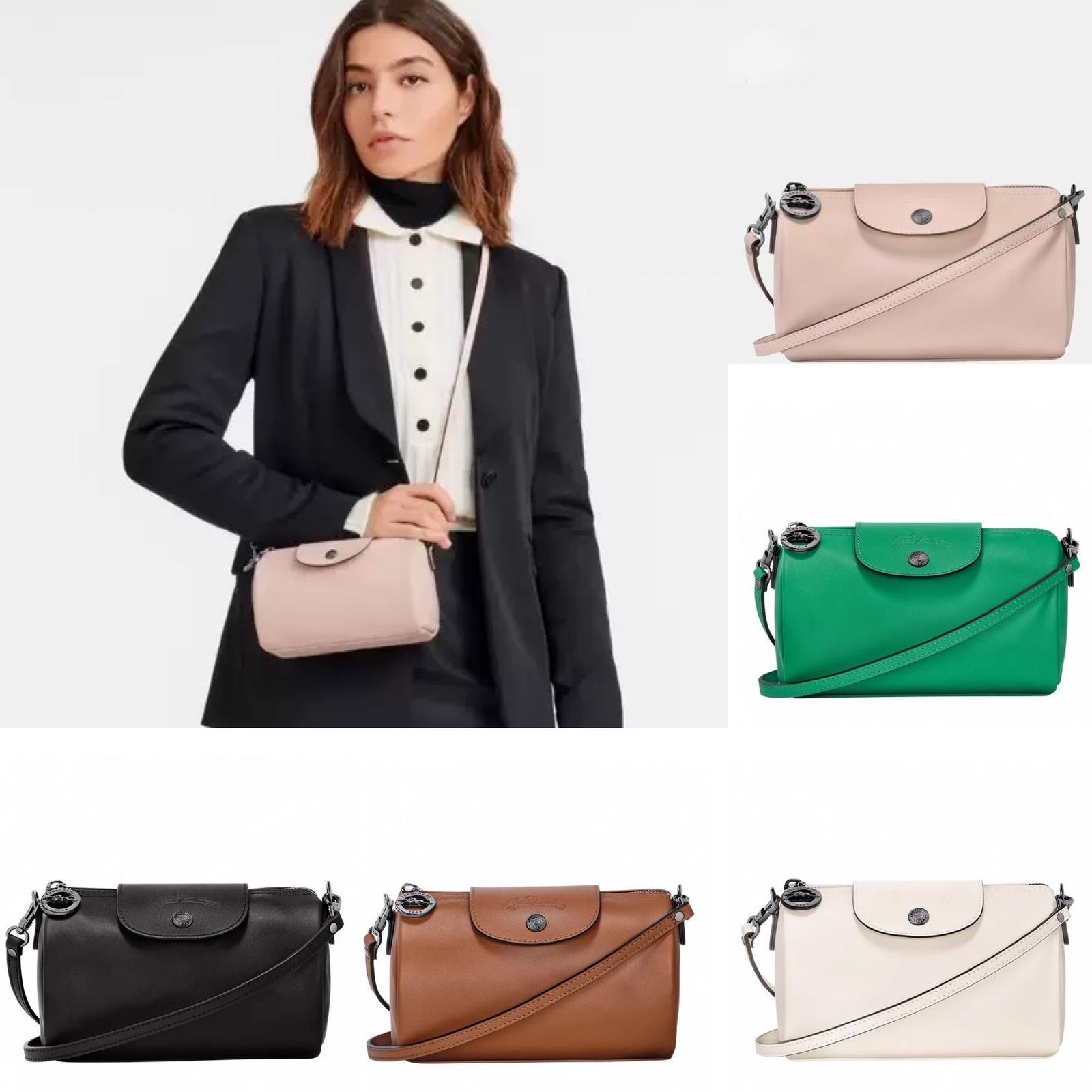 0611👜👜Longchamp PU 皮質圓筒袋
