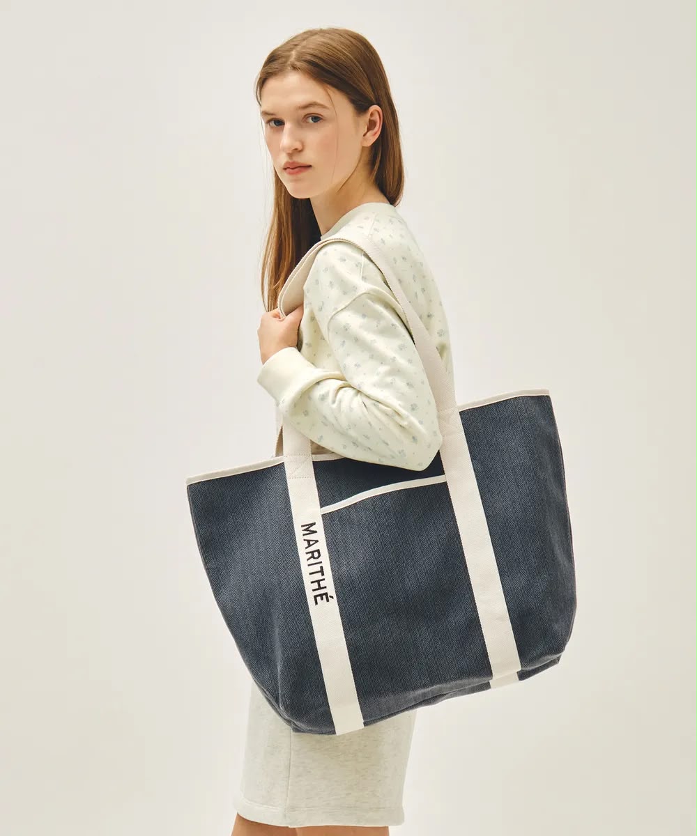 0622👜👜韓國 MARITHE FRANCOIS GIRBAUD REGULAR LOGO BIG COTTON BAG MFG721