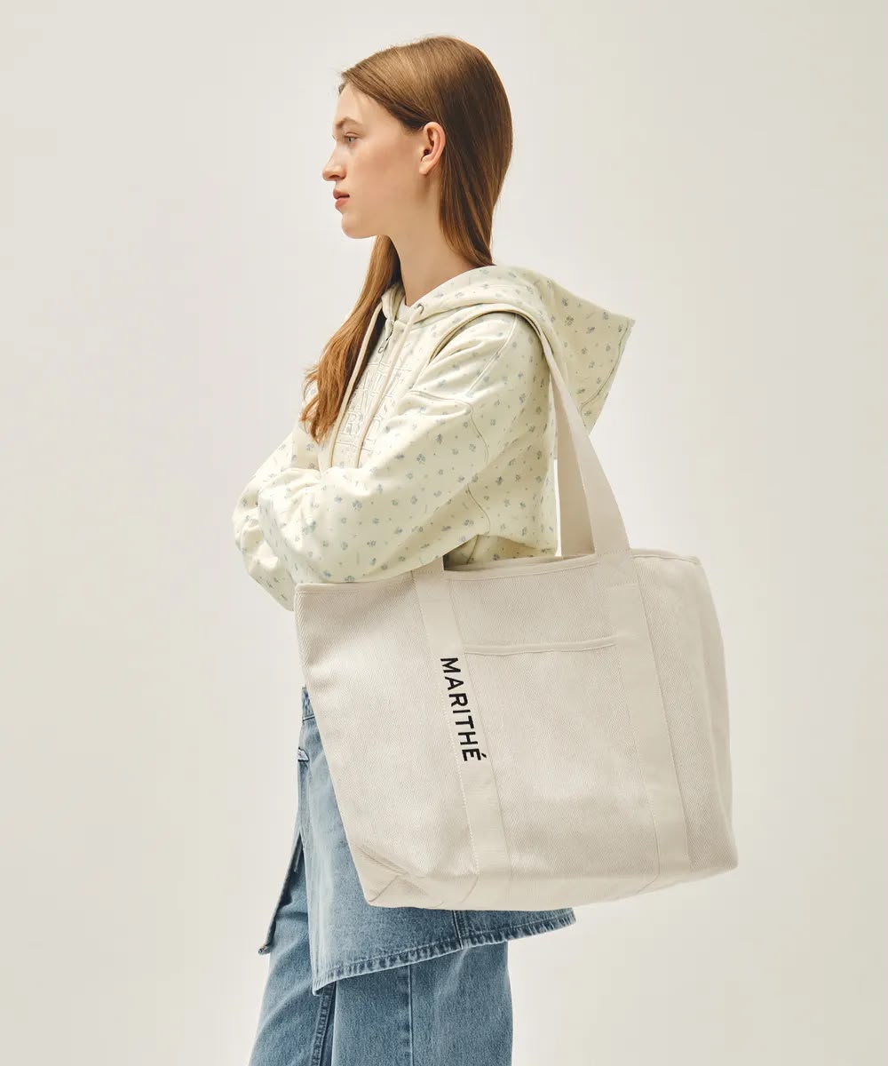 0622👜👜韓國 MARITHE FRANCOIS GIRBAUD REGULAR LOGO BIG COTTON BAG MFG721