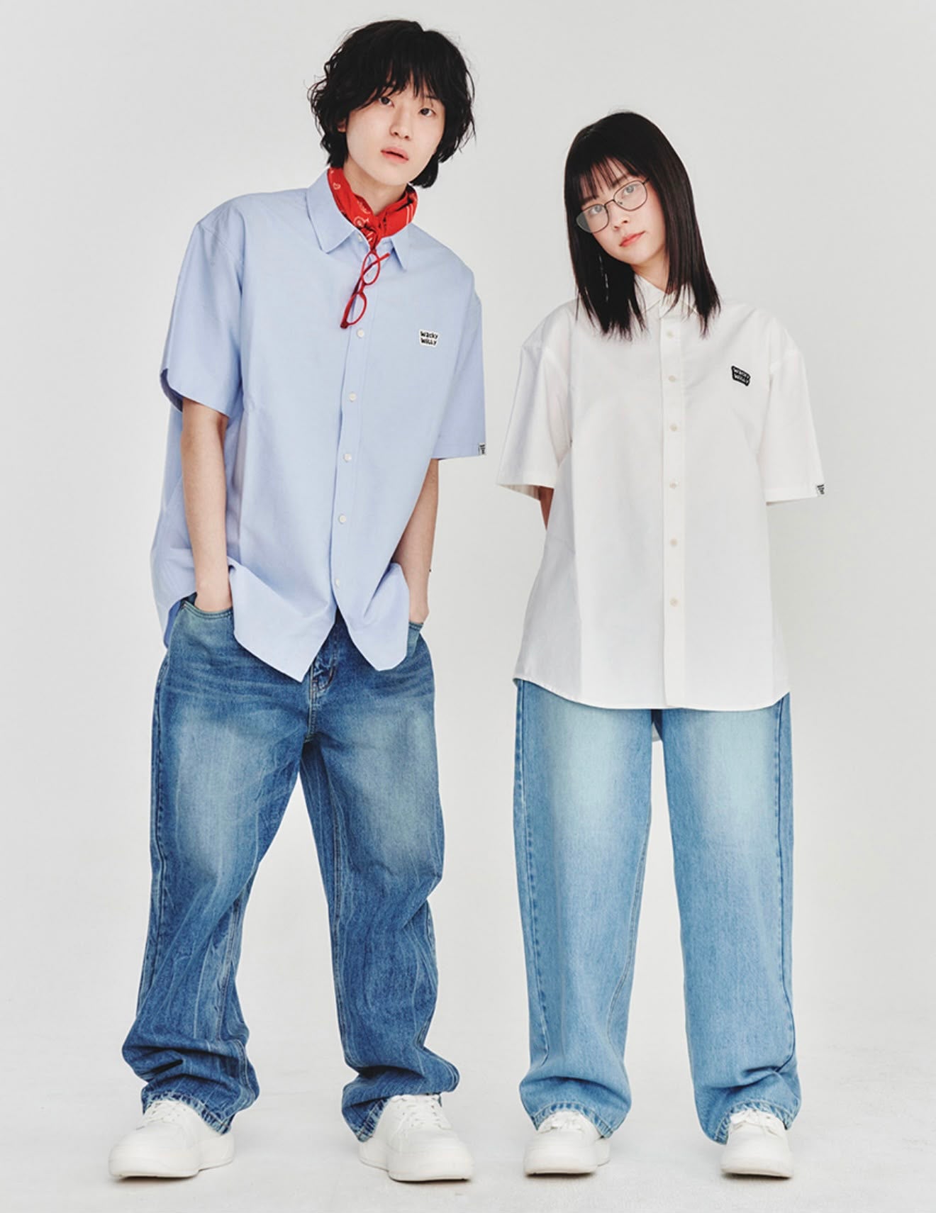 0703🥰🥰🇰🇷爆紅品牌 Wacky Willy 小火人Wappen Oxford short-sleeve shirt&nbsp;