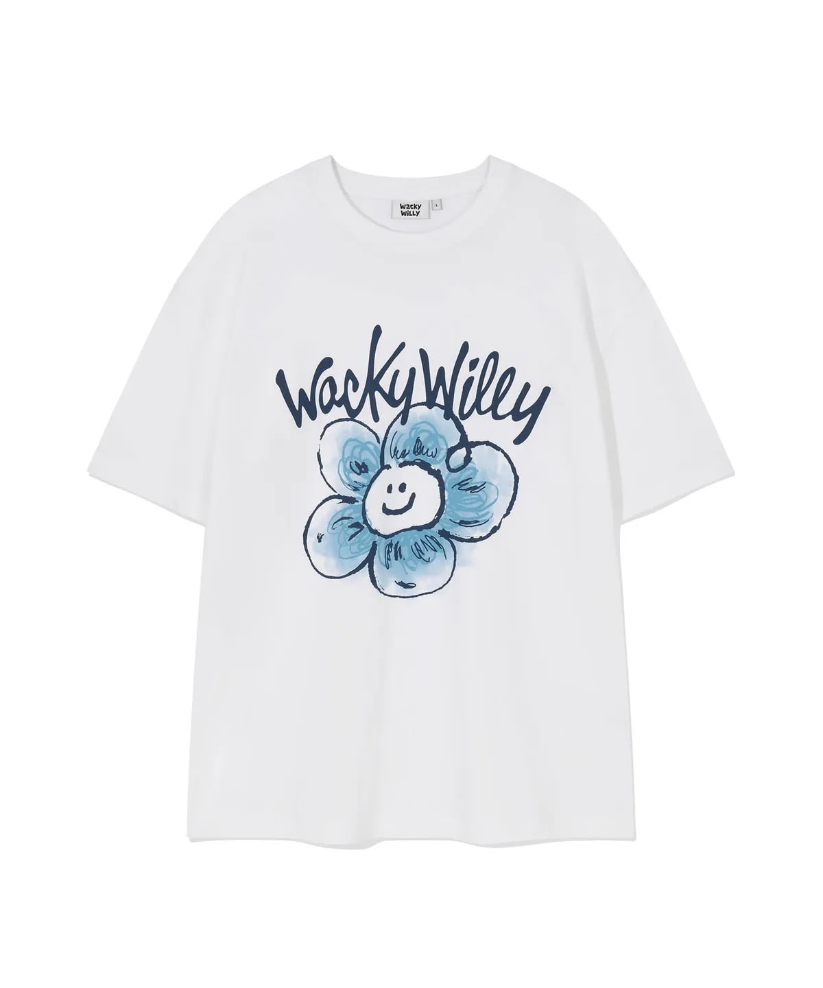 0703👕👕🇰🇷爆紅品牌 Wacky Willy 小火人 Lily Artwork Points Short-sleeve T-shirt&nbsp;