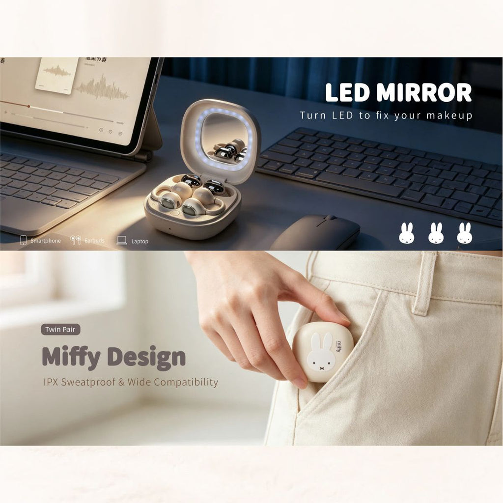 0803🐰 miffy 二合一雙享無線耳機 - M165-2PS-WT