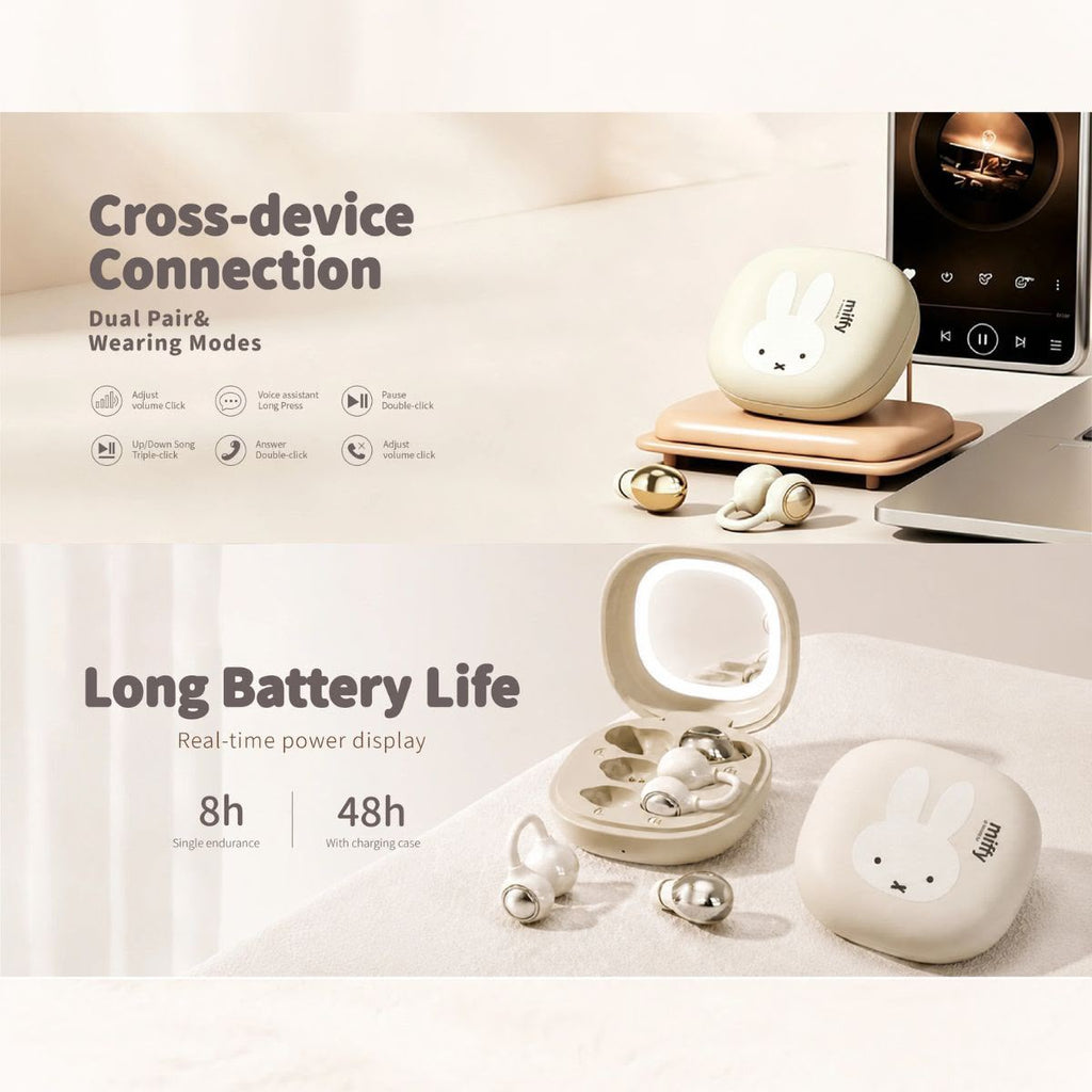 0803🐰 miffy 二合一雙享無線耳機 - M165-2PS-WT