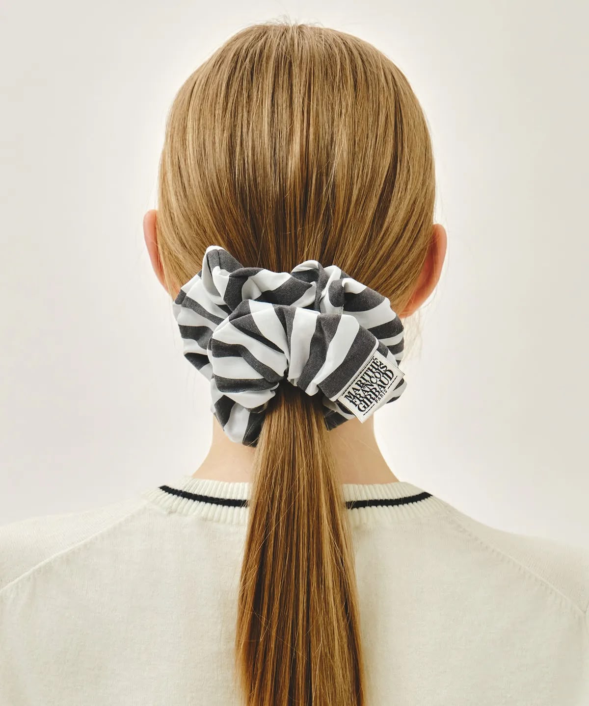 0825😍🇰🇷MARITHE FRANCOIS GIRBAUD CLASSIC LOGO STRIPE HAIR SCRUNCHIE 大髮箍