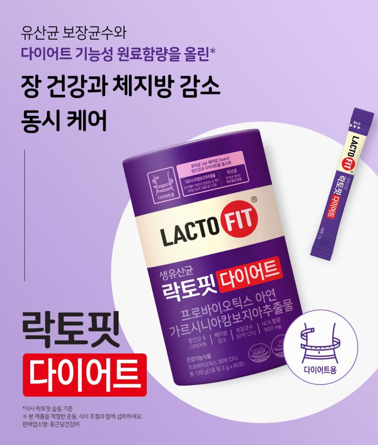 0829💖💖韓國益生菌銷售第一名🇰🇷LACTO FIT紫色廋身益生菌 加強版【60條】