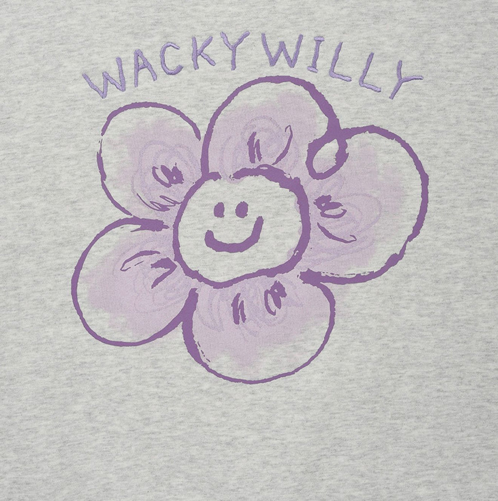 0910👕👕韓國品牌 🇰🇷WACKY WILLY 小火人 🔥WWY0152 刺繡字百合花衛衣