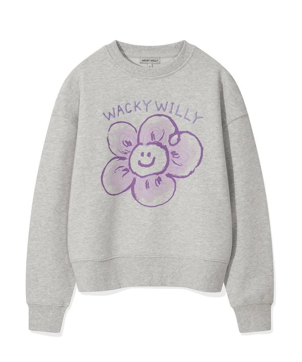 0910👕👕韓國品牌 🇰🇷WACKY WILLY 小火人 🔥WWY0152 刺繡字百合花衛衣
