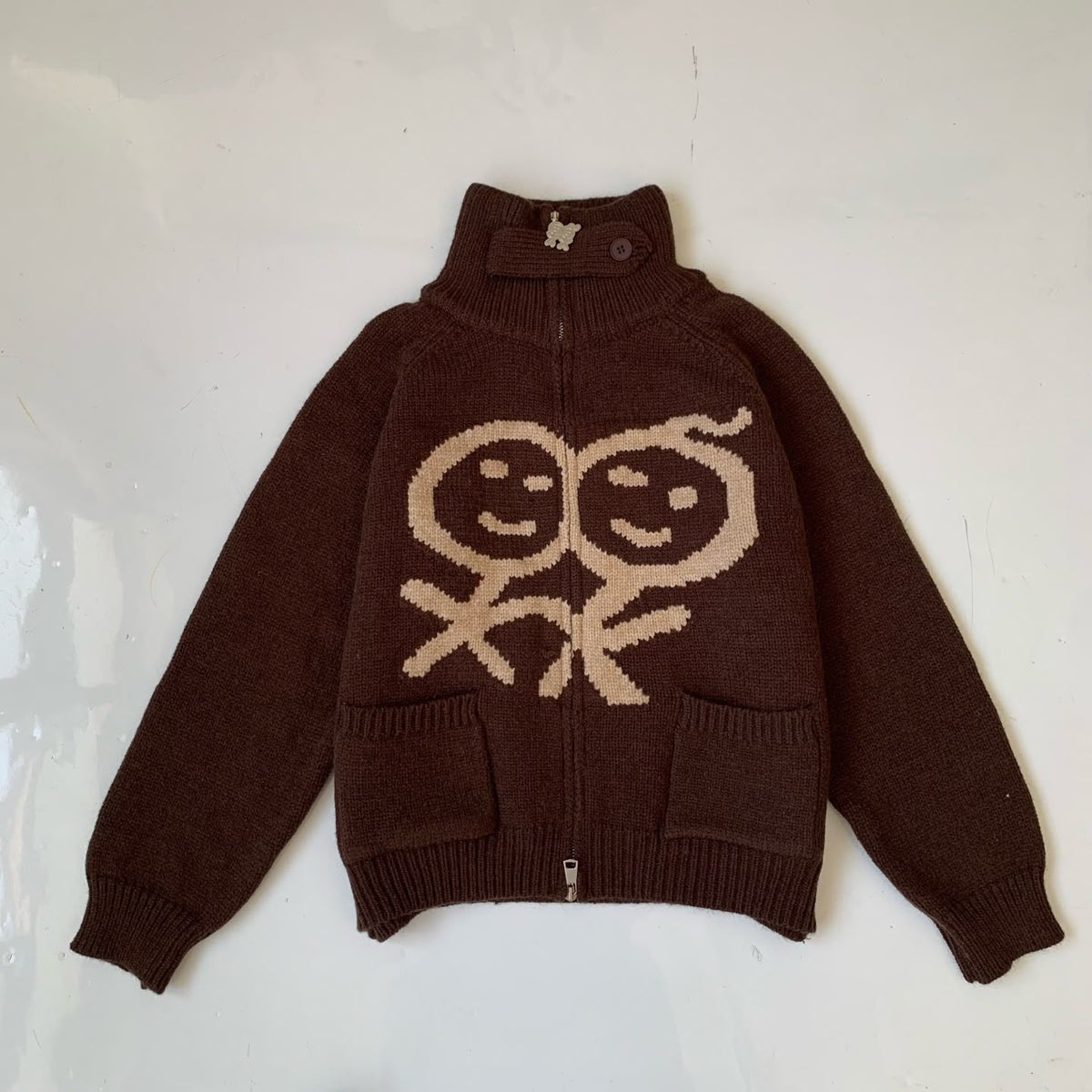 0920✨ 韓國 urban sophistication 火柴人刺繡高領外套