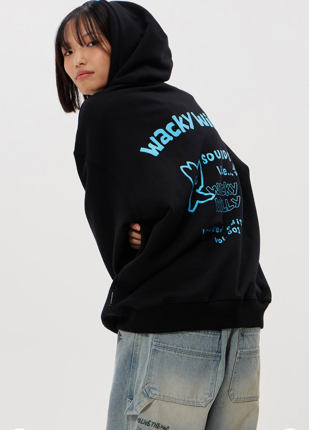 0918‼️Season OFF 反季劈價‼️  原價99000won 🈹🈹🈹🈹🈹  🇰🇷WACKY WILLY 小火人🔥LETTERING GRAPHIC HOODED SWEATSHIRT