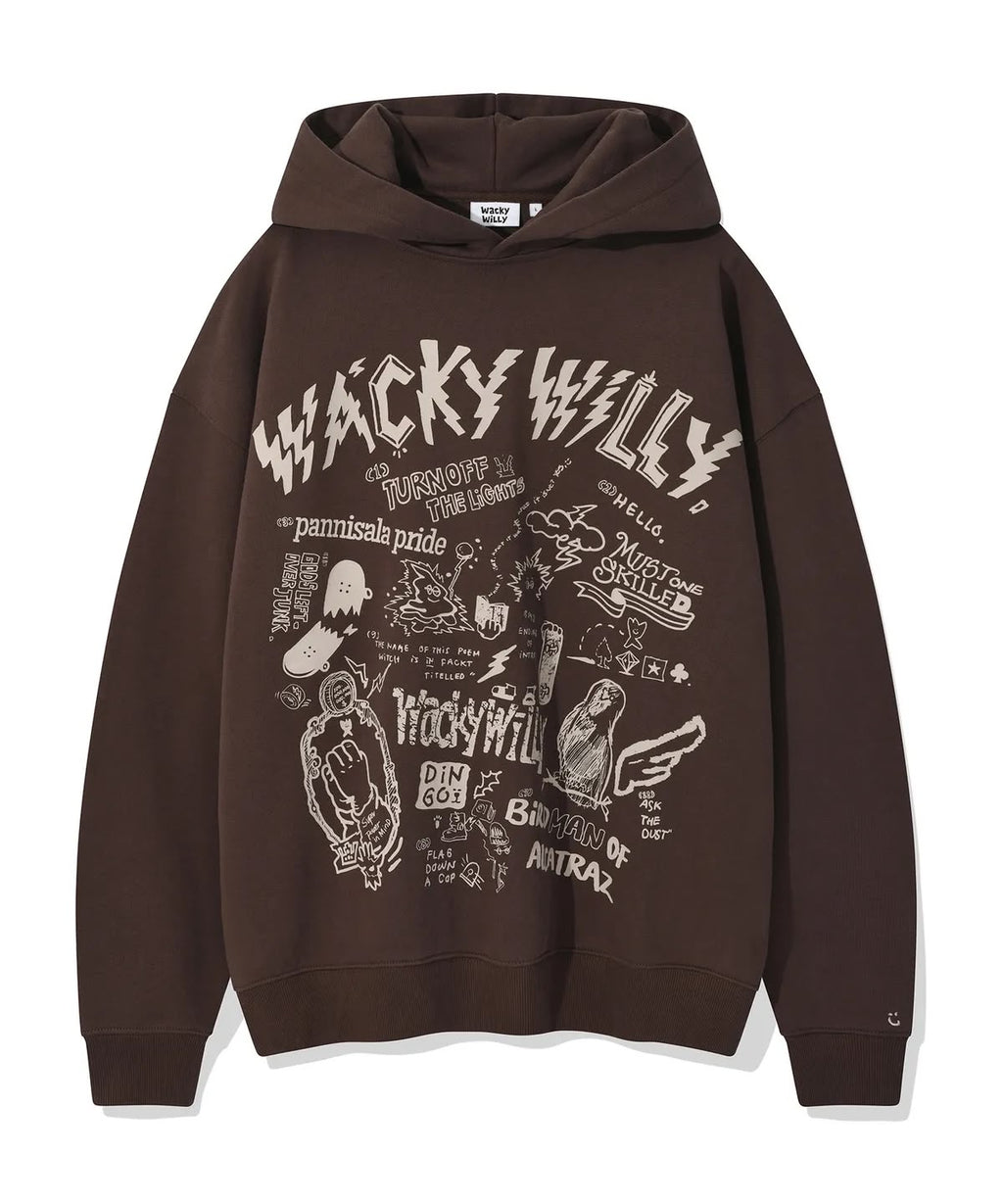 0920🈹🈹🈹🈹🈹  🇰🇷 WACKY WILLY 小火人🔥GRAFFITI GRAPHIC HOODED SWEATSHIRT