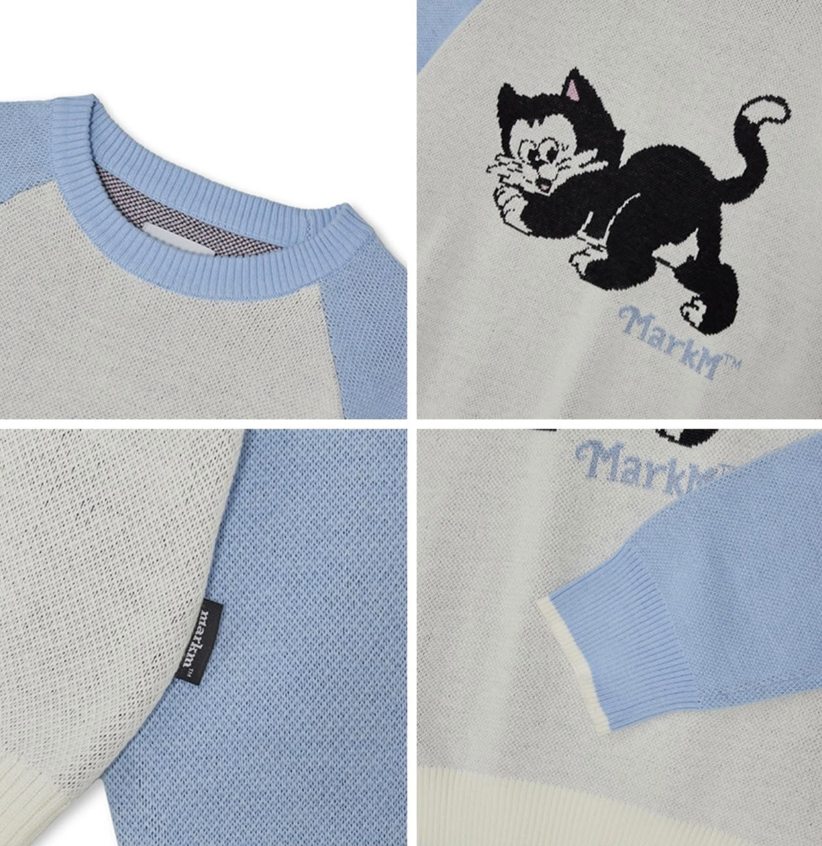 1020💖💖Cat Raglan Crewneck Knit