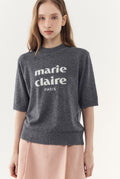 *1028‼️快閃🇰🇷半價‼️ 🇰🇷韓國高級女裝品牌 Marie Claire 羊毛混紡logo 針織衫🤩