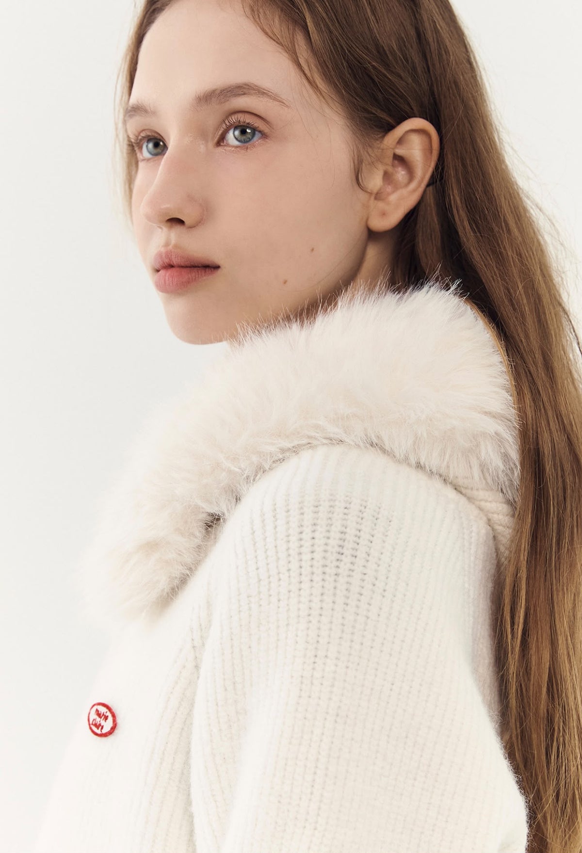 *1103‼️快閃🇰🇷半價‼️ 韓國高級女裝品牌 Marie Claire 人造毛皮連帽針織外套🤩