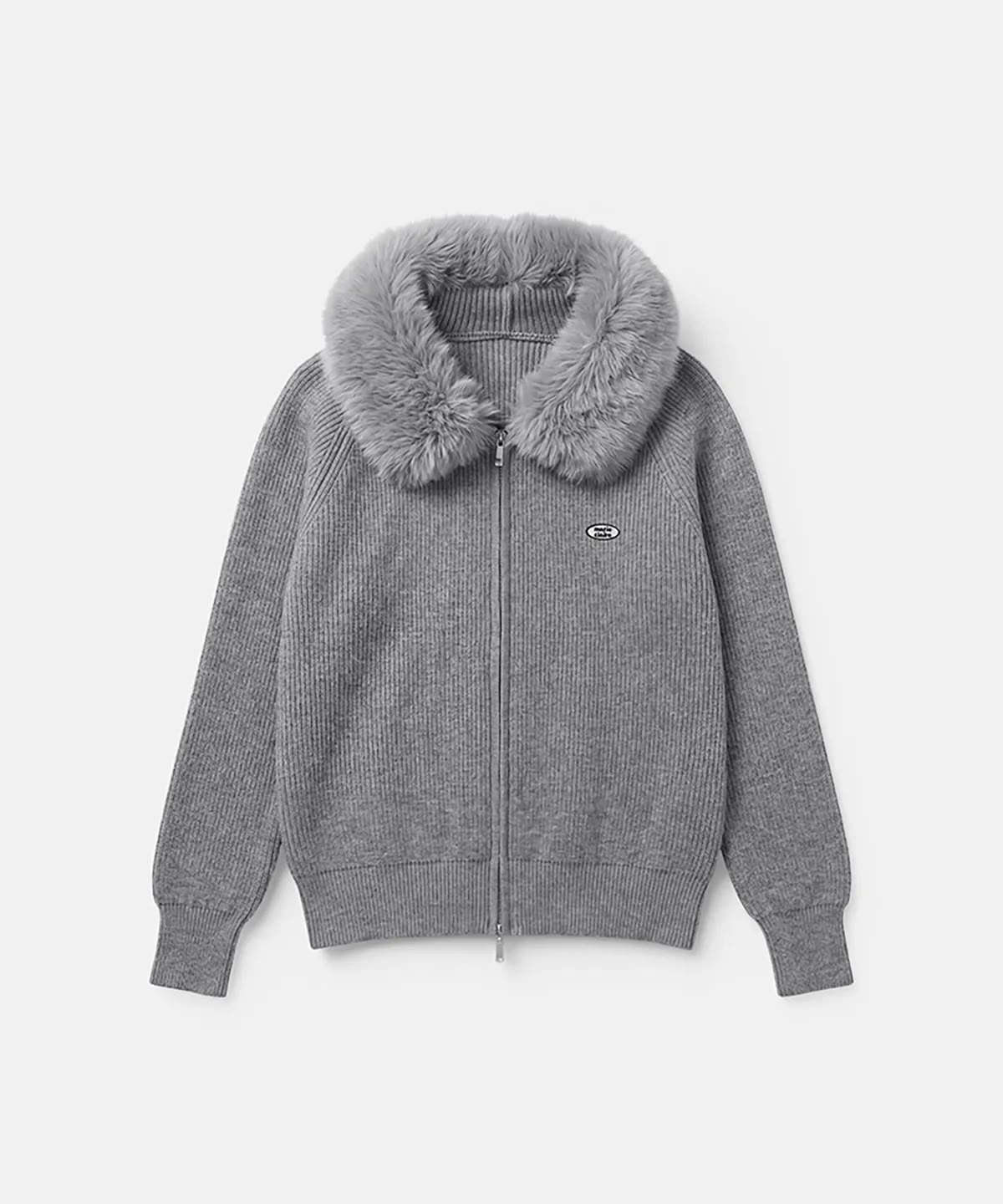 *1103‼️快閃🇰🇷半價‼️ 韓國高級女裝品牌 Marie Claire 人造毛皮連帽針織外套🤩