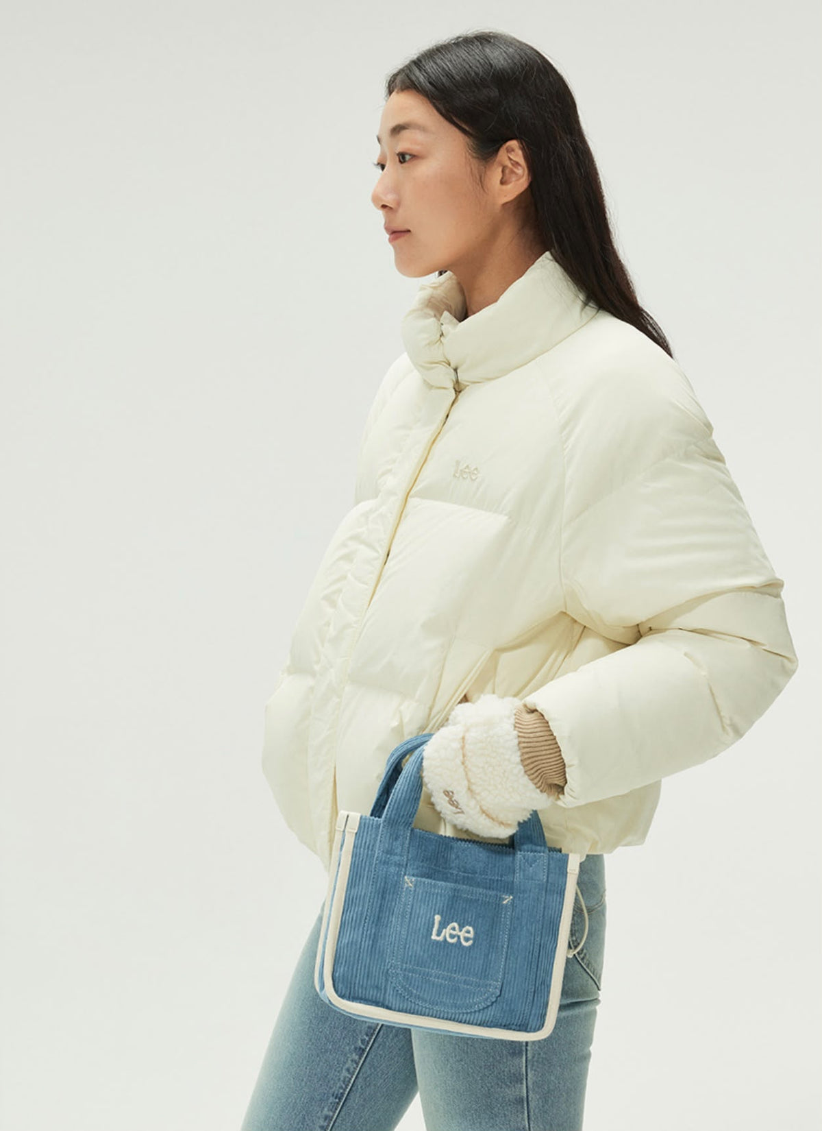 *1020‼️突發半價再折‼️ LEE 韓國專門店  LEE燈芯絨 / 牛仔布方形兩用手提袋