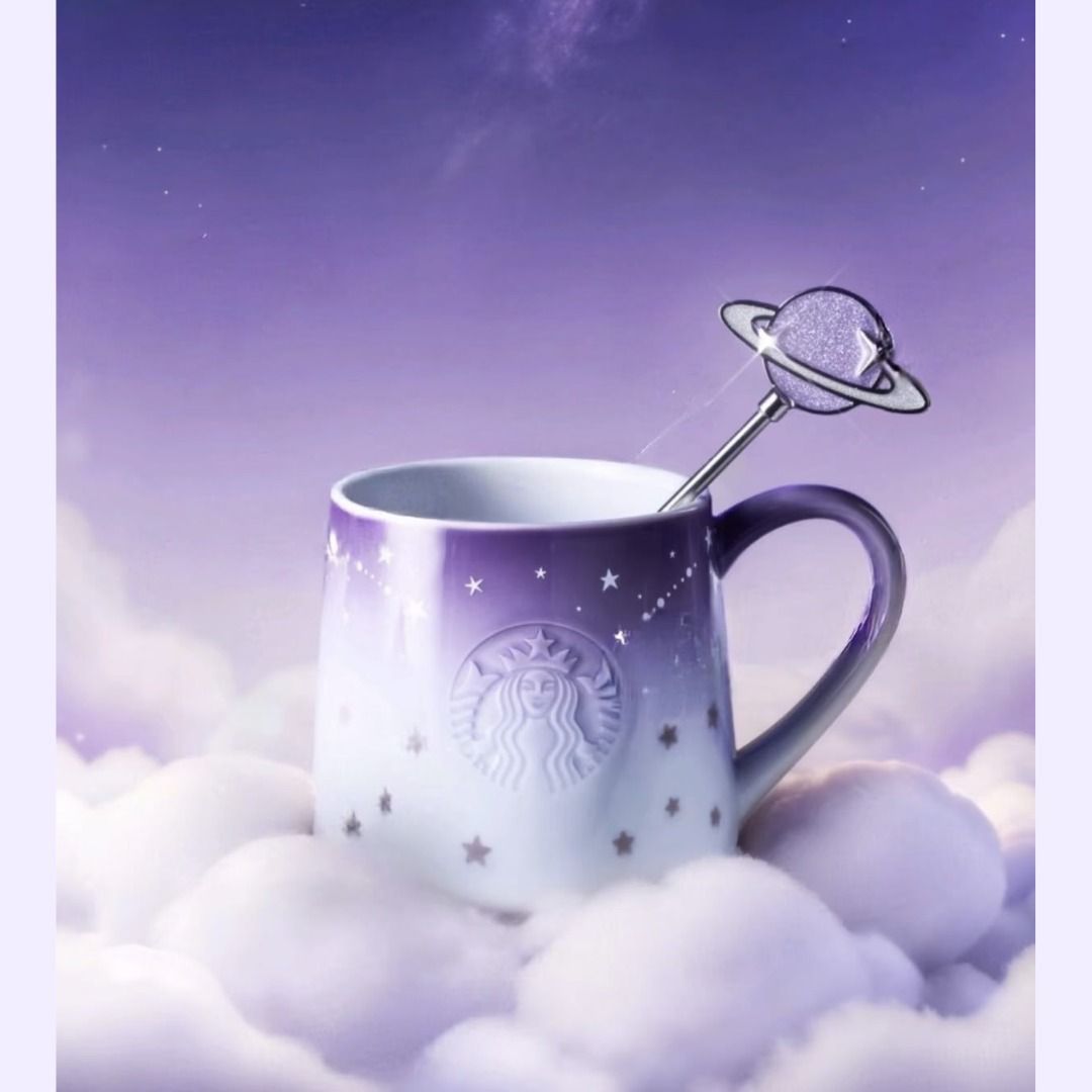 **0426☕☕Starbucks 限定紫夜星河系列 Mug Cup 370ml 配攪拌棒